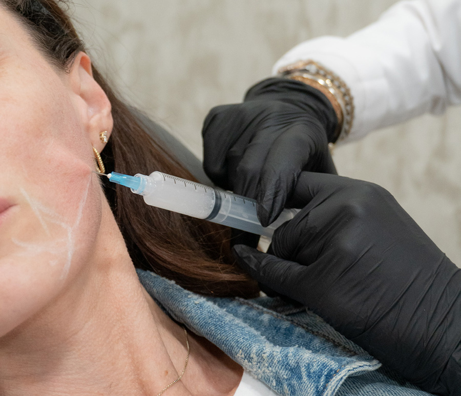 Woman getting a laser treatment