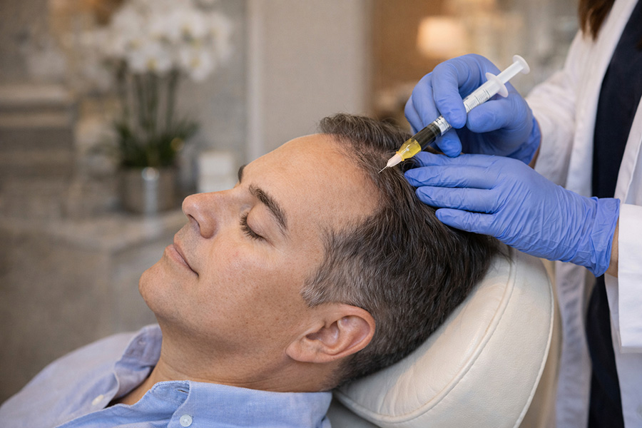 Handsome man with wavy hair